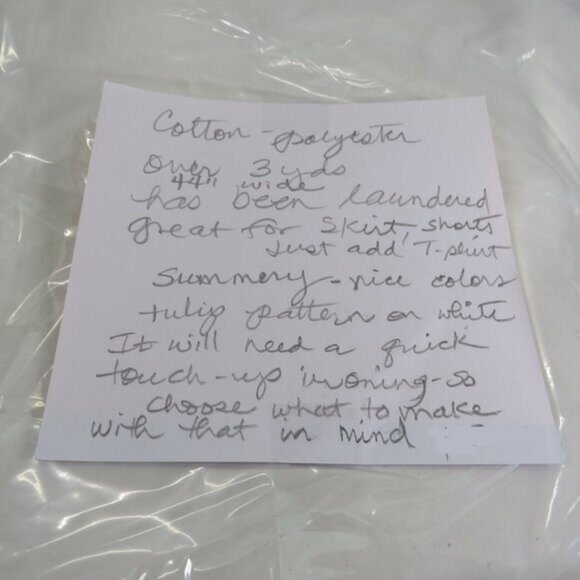 Modern Tulips with colorful outline on white FARBRIC cotton poly 3+ yards - Picture 2 of 8